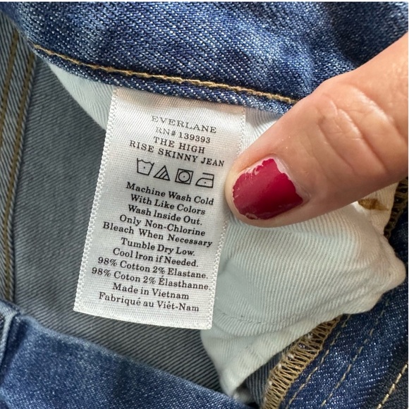 Everlane The High Rise Skinny Jeans Mid Blue Size 26 - Picture 11 of 11
